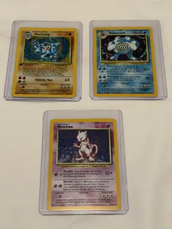 Pokemon TCG Base Set Holo Lot Mewtwo Poliwrath Machamp 1st Edition - Image 1
