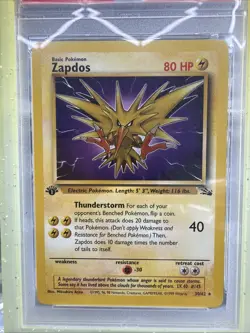 Pokemon TCG Base Set Zapdos 1st Edition None Holo Rare Fossil 30/62 - Image 2