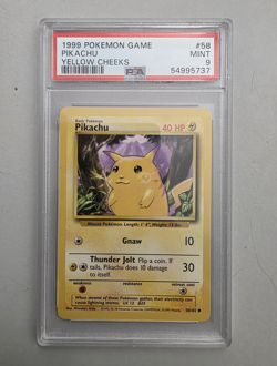 Pikachu Yellow Cheeks 58/102 Base Set 1999 English PSA 9 Wizards - Image 1