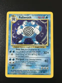 Poliwrath Holo Rare Pokemon TCG Card Unlimited Base Set 13/102 LP 1999 - Image 1