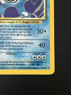 Poliwrath Holo Rare Pokemon TCG Card Unlimited Base Set 13/102 LP 1999 - Image 4