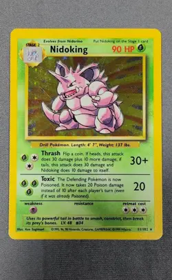 Pokemon TCG Nidoking Base Set 11/102 Holo 1999-2000 Wizards Base Set... - Image 1