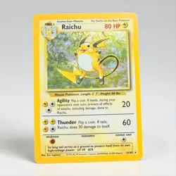 Raichu 14/102 Holo Base Set Rare Pokemon Card - 1999 Vintage WOTC - LP/MP - Image 1