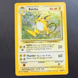 Raichu 14/102 Holo Base Set Rare Pokemon Card - 1999 Vintage WOTC - LP/MP - Image 2