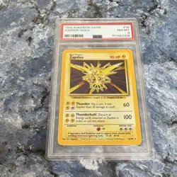 Pokemon Zapdos 16/102 Base Set Holo Rare English 1999 WOTC PSA 8 Graded - Image 2