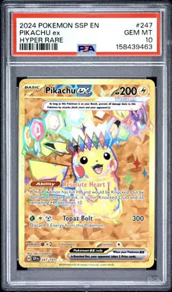 Pokemon TCG Pikachu ex 247/191 Gold Secret Rare - Surging Sparks PSA 10 GEM MINT - Image 5