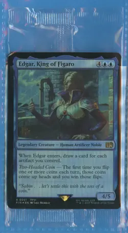 MTG: PreRelease Promo: Final Fantasy: Edgar, King of Figaro: FOIL: STILL SEALED - Image 1