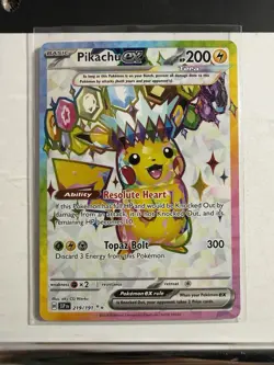 Pokemon TCG Pikachu Ex 219/191 Hyper Rare Full Art Holo Surging Sparks Near Mint - Image 1