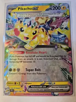 Pokemon Pikachu TCG Surging Sparks EX Double Rare Holo Card 057/191 - Image 2