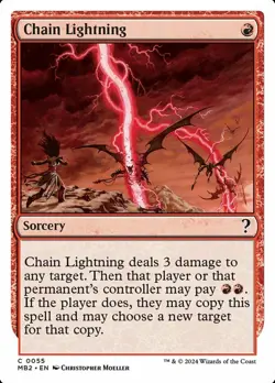 1x Chain Lightning - White Border - Mystery Booster 2 - Near Mint, English - MTG - Image 1