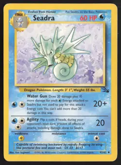 Pokemon TCG | Seadra 42/62 | Fossil Uncommon | Moderately Played - Image 2