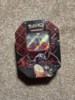 Pokemon Trading Card Game TCG Paldean Fates Shiny Charizard EX Tin. New + Sealed - Image 1
