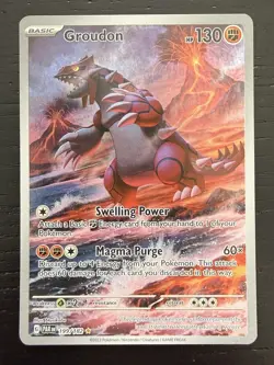 Pokemon TCG Groudon Paradox Rift 199/182 Holo Illustration Rare - Image 1