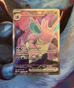 Pokemon TCG Team Rockets Nidoking EX 216/182 - Image 1