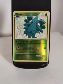Pokemon TCG Pineco 63/90 Reverse Holo Card | HGSS Undaunted 2010 | LP - Image 1