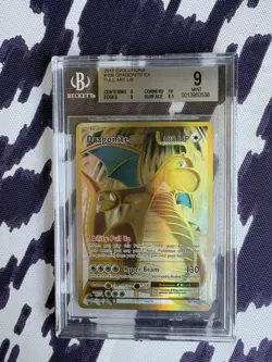 BGS 9 POKEMON 2016 XY EVOLUTIONS DRAGONITE EX HOLO FULL ART 106/108 CARD - Image 1