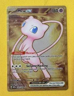 Pokemon TCG Mew ex metal card 205/165 SV 151 Full Art Holo Hyper Rare - Image 1
