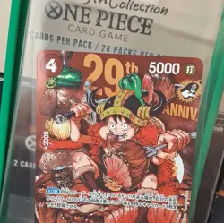 Bandai One Piece Card Game 29th Anniversary Monkey D. Luffy P-159 Holo Promo JP - Image 1