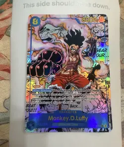 One Piece Card Game Monkey D. Luffy OP01-118 Secret Rare Holo English Manga - Image 1