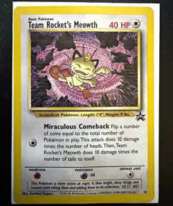 Pokemon TCG Team Rocket's Meowth WotC Promo Regular 18/53 EN 40 HP - Image 1