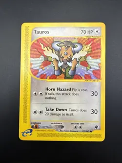 Pokemon TCG Expedition Base Set Tauros Card 133/165 LP Condition - Image 1
