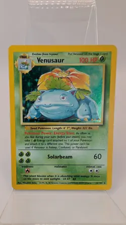 Pokemon TCG Venusaur 15/102 Base Set Holo Unlimited Rare LP - Image 1