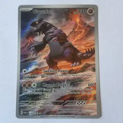 Pokemon 2023 TCG Groudon Holo Card 199/182 Paradox Rift Illustration Rare - Image 1