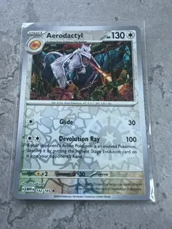 Pokemon TCG Scarlet & Violet 151 Aerodactyl Reverse Holo Card 142/165 - Image 1