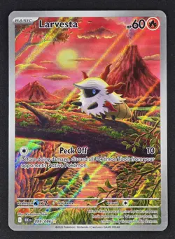 Larvesta 099/086 SV: Black Bolt Illustration Rare Holo Pokemon TCG - NM - Image 3