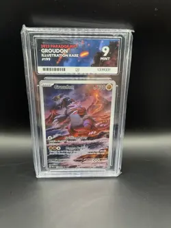 Pokemon TCG Groudon Paradox Rift 199/182 Holo Illustration Rare ACE 9 - Image 1