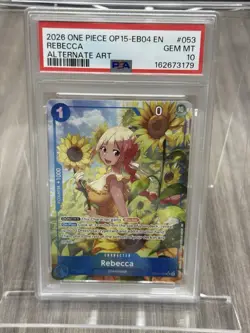 PSA 10 ONE PIECE OP15-EB04-ADVENTURE ON KAMI'S ISLAND ALTERNATE ART REBECCA - Image 1