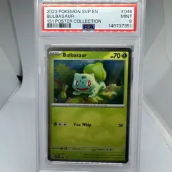 2023 Pokemon Black Star Promo Bulbasaur 151 Poster Collection #46 PSA 9 Mint - Image 1