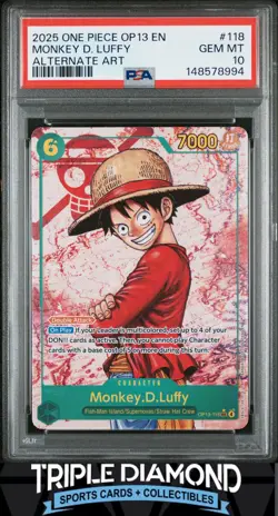 2025 One Piece Carrying On His Will OP13/118 Monkey D. Luffy SEC PSA 10 BNB468 - Image 1