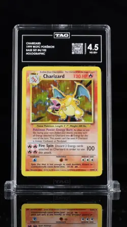 Pokemon TCG Charizard 004/102 Base Set Holo TAG 4.5 - Image 1