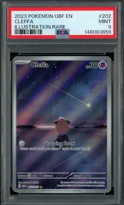 2023 Pokemon Obsidian Flames 202/197 CLEFFA Illustration Rare PSA 9 Mint - Image 1