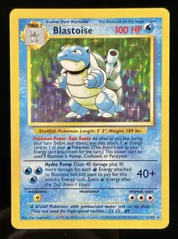 1999 Pokemon TCG: Base Set - Blastoise 2/102 Holo Rare WOTC Vintage NM - Image 1
