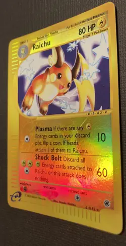 Pokemon TCG Raichu 61/165 Expedition Base Set Reverse Holo E-Series Rare 2002 - Image 2