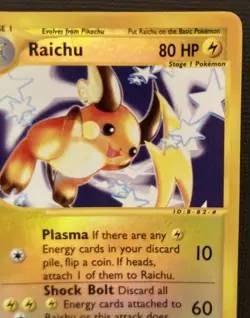 Pokemon TCG Raichu 61/165 Expedition Base Set Reverse Holo E-Series Rare 2002 - Image 5