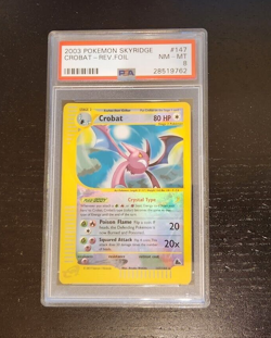 PSA 8 Crystal Crobat REVERSE HOLO RARE 2003 Pokemon Skyridge 147/144 WOTC NM-MT - Image 1