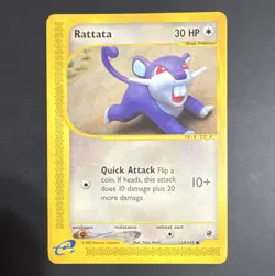 Rattata 128/165 Expedition Base Set Reverse Holo Pokemon TCG English 2002 30 HP - Image 1