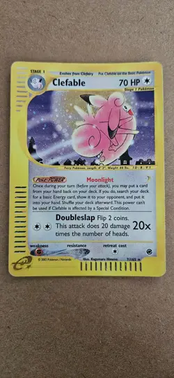 Pokemon TCG Clefable 007/165 Expedition Base Set Holo Rare Stage 1 70 HP 2002 - Image 2
