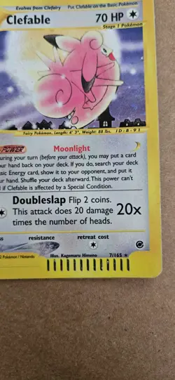 Pokemon TCG Clefable 007/165 Expedition Base Set Holo Rare Stage 1 70 HP 2002 - Image 4