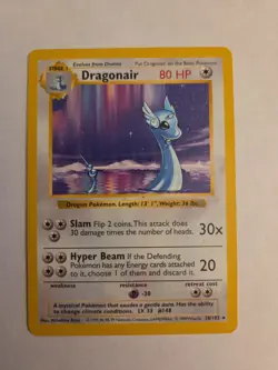 Pokemon TCG Dragonair Base Set Unlimited Rare Card 18/102 Non-Holo - Image 1