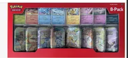 Costco Pokemon Prismatic Evolutions 8 Mini-Tins with Promo Cards Sealed - Image 1