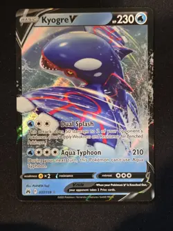 Pokemon TCG Kyogre V Sword & Shield Mfg-Crown Zenith 037/159 Regular Ultra Rare - Image 1