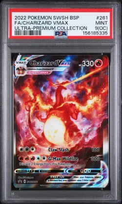 Pokemon TCG Charizard Vmax SWSH261 Alt Art Promo Graded PSA MINT 9 (OC) Error - Image 1