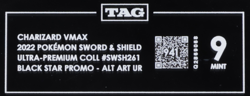 2022 Pokemon Ultra Premium Coll. SWSH261 Charizard VMAX AA UR Promo TAG 9 (941) - Image 3