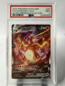 Pokemon TCG Charizard VMAX SWSH261 PSA 9 Black Star Promo Holo Full Art - Image 1