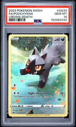 2023 Pokemon Sword And Shield Crown Zenith Poochyena #GG33 PSA 10 - Image 1