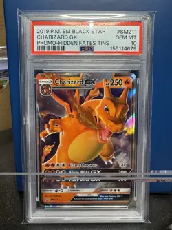 2019 Pokemon SM Black Star Promo Charizard GX Hidden Fates PSA 10 - Image 1